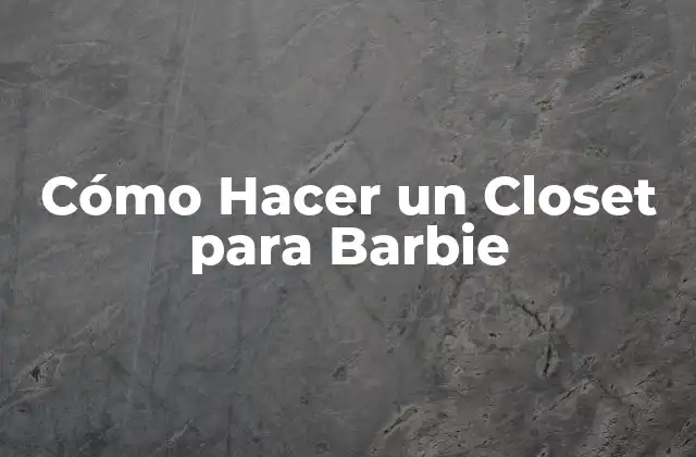 Cómo Hacer un Closet para Barbie