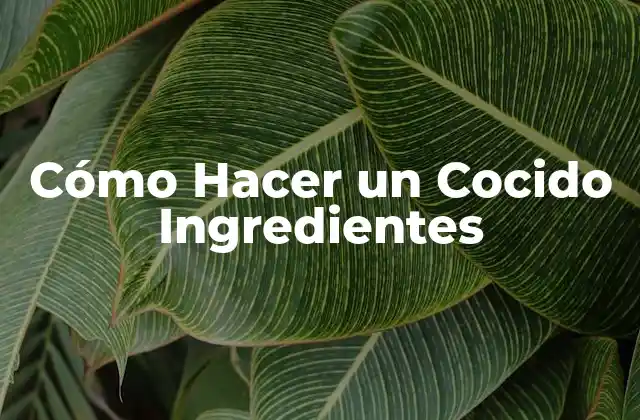 Cómo Hacer un Cocido Ingredientes