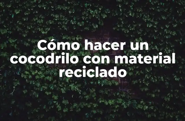 Cómo Hacer un Cocodrilo con Material Reciclado