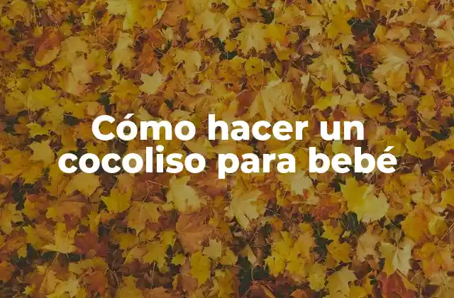 Cómo Hacer un Cocoliso para Bebé