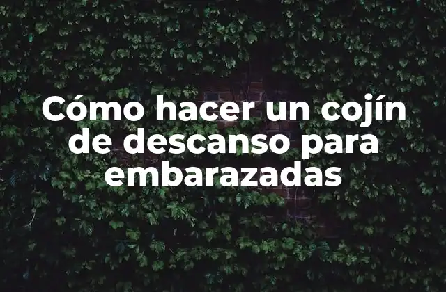 Cómo Hacer un Cojín de Descanso para Embarazadas