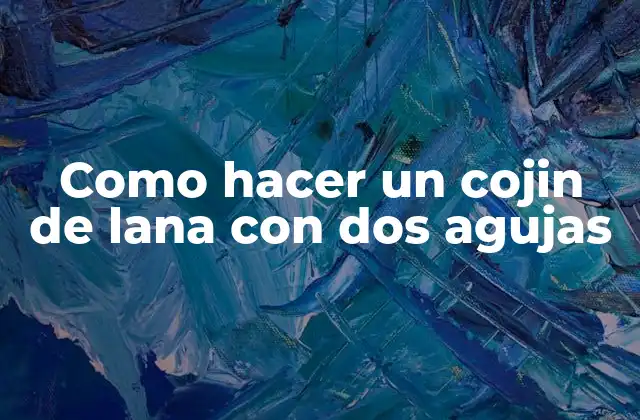 Como Hacer un Cojin de Lana con Dos Agujas