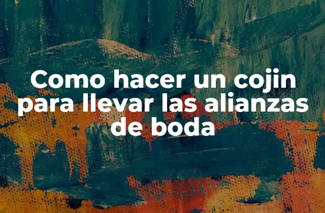 Como Hacer un Cojin para Llevar las Alianzas de Boda