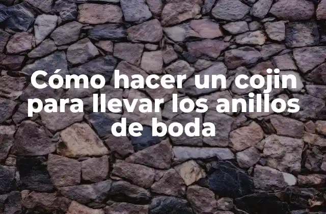 Cómo Hacer un Cojin para Llevar los Anillos de Boda