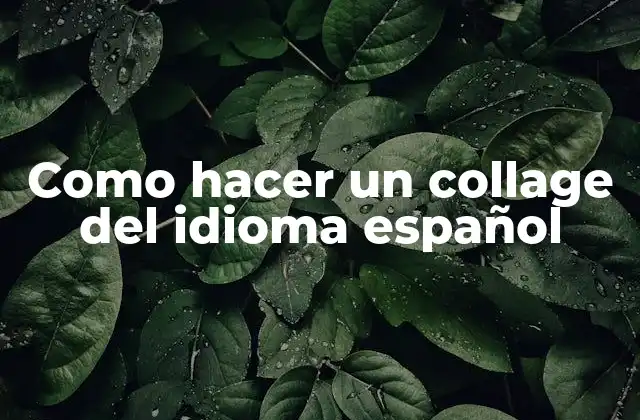 Como Hacer un Collage Del Idioma Español
