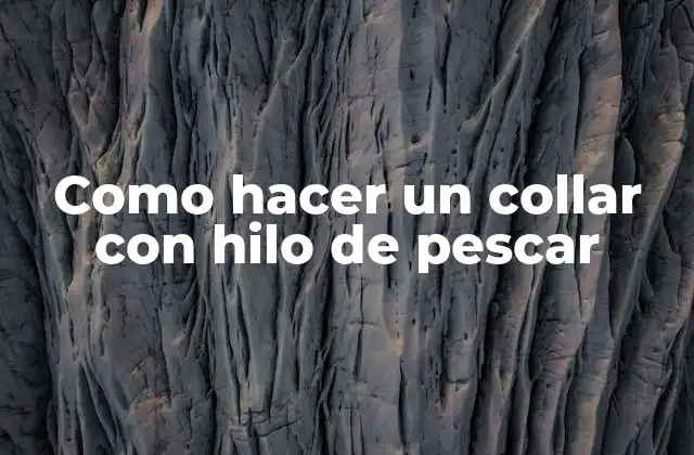 Como Hacer un Collar con Hilo de Pescar 2 ¿Qué es un collar con hilo de pescar?