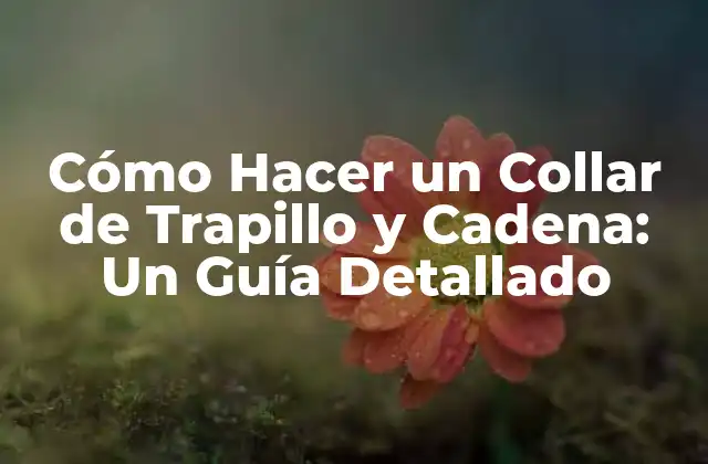 Cómo Hacer un Collar de Trapillo y Cadena: un Guía Detallado