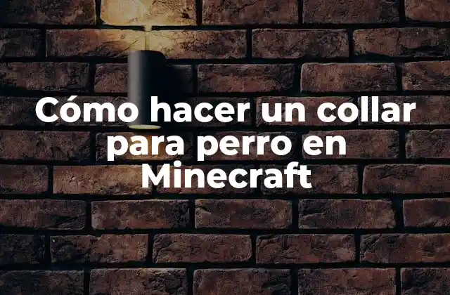 Cómo Hacer un Collar para Perro en Minecraft