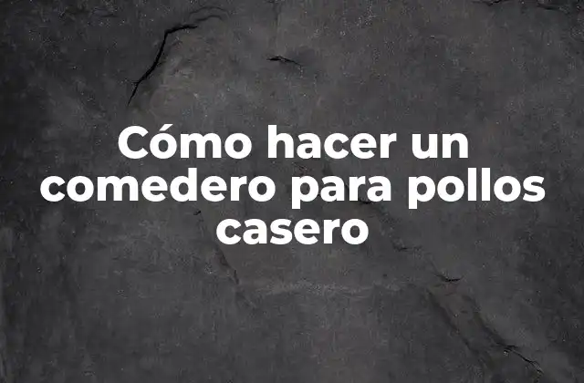 Cómo Hacer un Comedero para Pollos Casero