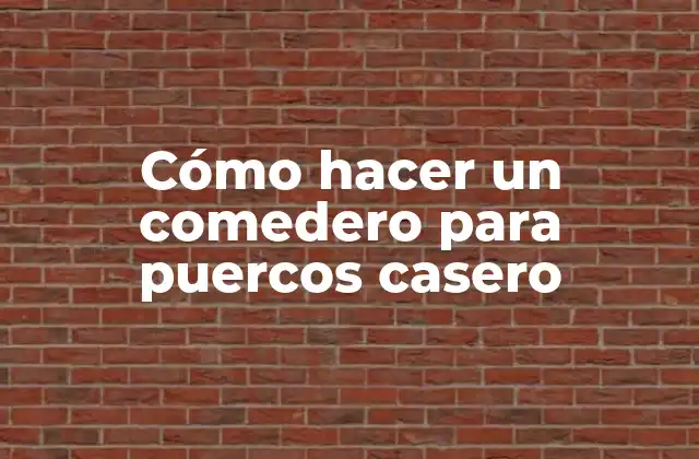 Cómo Hacer un Comedero para Puercos Casero