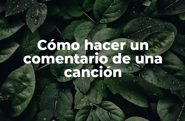 Cómo Hacer un Comentario de una Canción