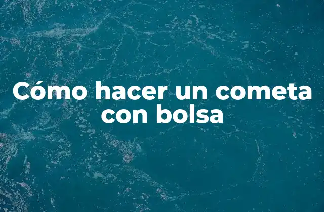 Cómo Hacer un Cometa con Bolsa