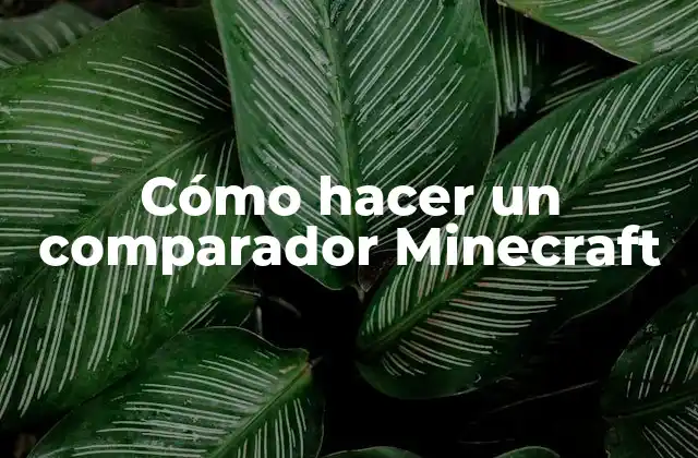 Cómo hacer un comparador Minecraft