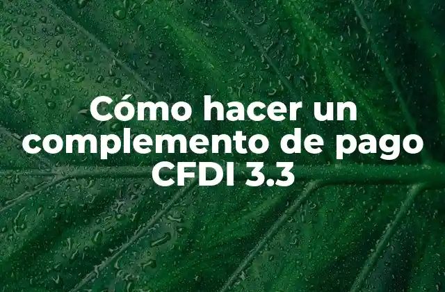 Cómo Hacer un Complemento de Pago Cfdi 3.3