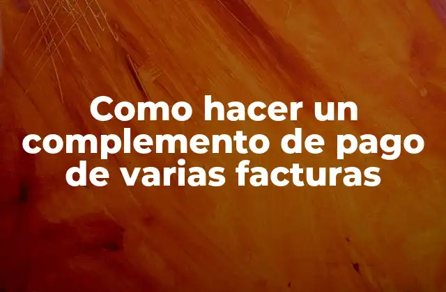 Como Hacer un Complemento de Pago de Varias Facturas