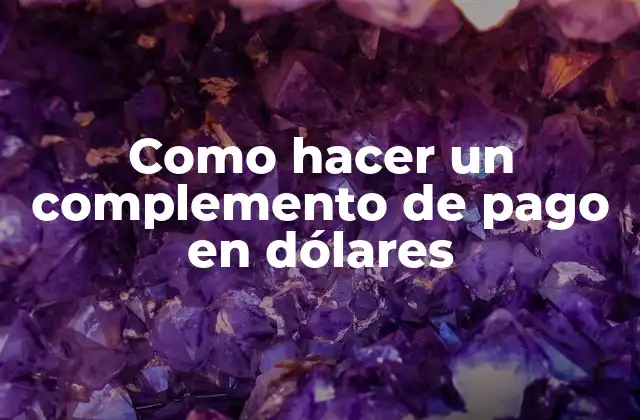 Como Hacer un Complemento de Pago en Dólares