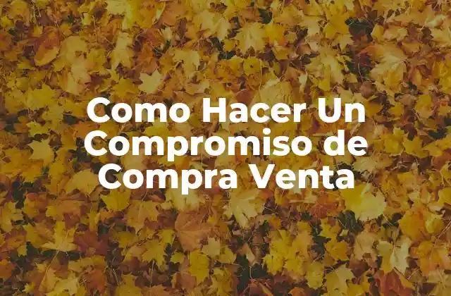 Como Hacer un Compromiso de Compra Venta