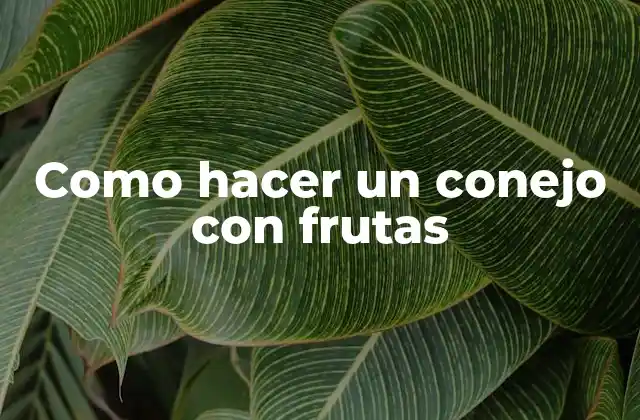Como Hacer un Conejo con Frutas