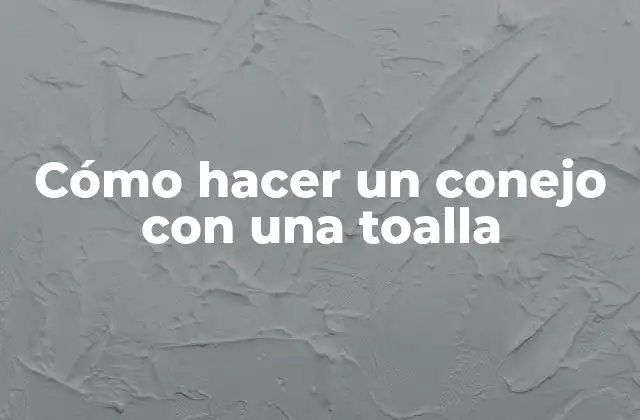 Cómo Hacer un Conejo con una Toalla
