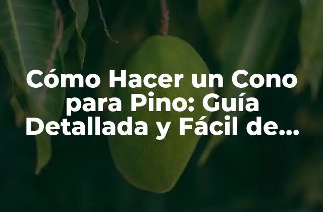 Cómo Hacer un Cono para Pino: Guía Detallada y Fácil de Seguir