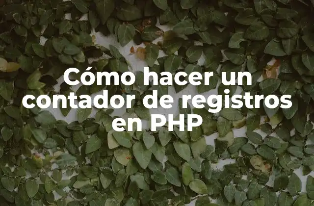 Cómo Hacer un Contador de Registros en Php