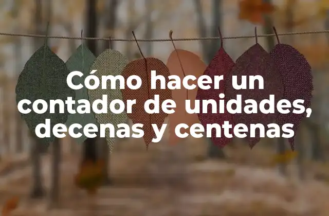 Cómo Hacer un Contador de Unidades, Decenas y Centenas