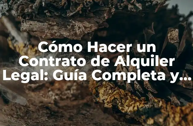 Cómo Hacer un Contrato de Alquiler Legal: Guía Completa y Actualizada