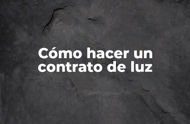 Cómo Hacer un Contrato de Luz