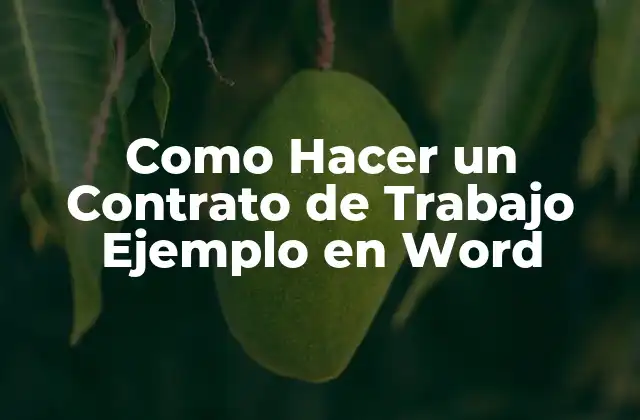 Como Hacer un Contrato de Trabajo Ejemplo en Word