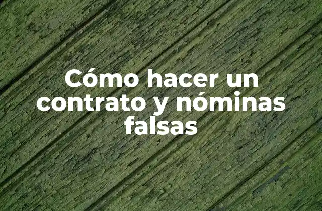 Cómo Hacer un Contrato y Nóminas Falsas