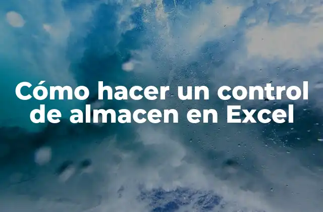 Cómo Hacer un Control de Almacen en Excel