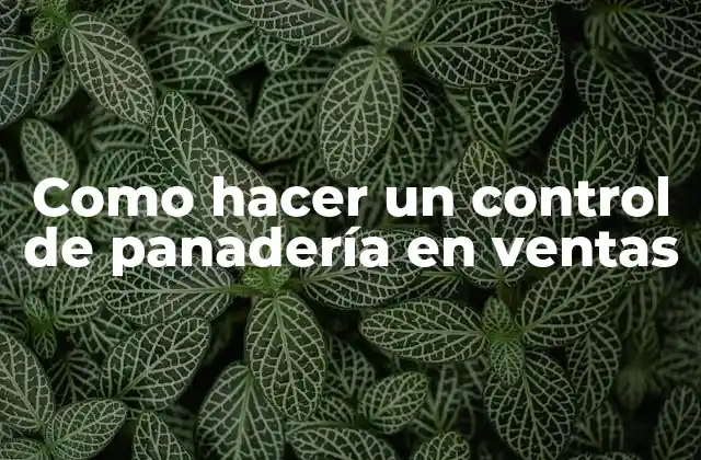 Como Hacer un Control de Panadería en Ventas