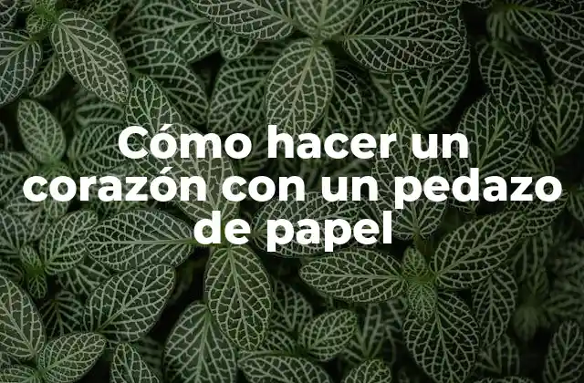 Cómo Hacer un Corazón con un Pedazo de Papel