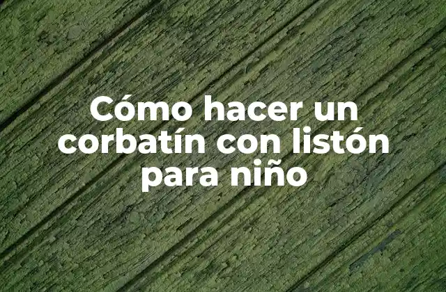 Cómo Hacer un Corbatín con Listón para Niño