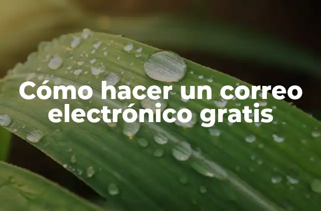 Cómo Hacer un Correo Electrónico Gratis