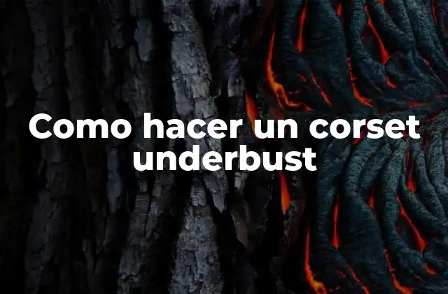 Como Hacer un Corset Underbust