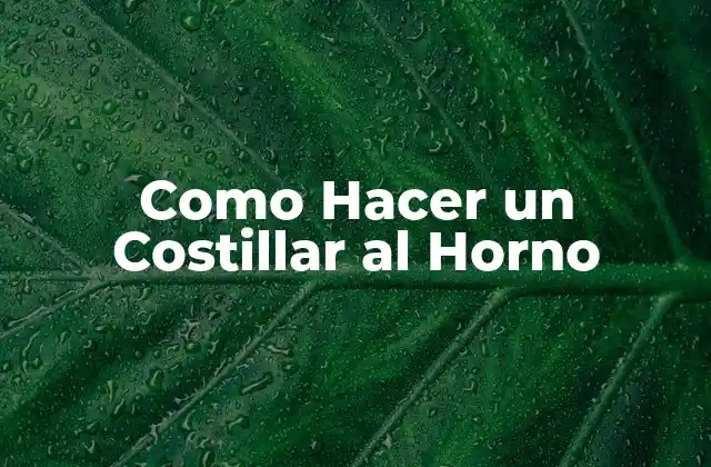 Como Hacer un Costillar Al Horno