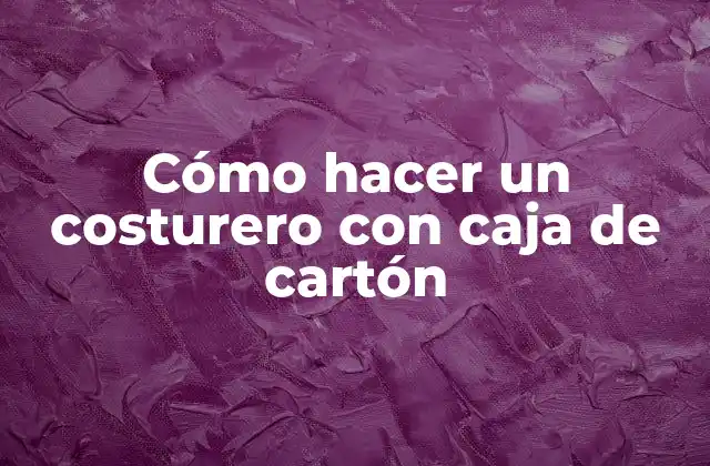 Cómo Hacer un Costurero con Caja de Cartón