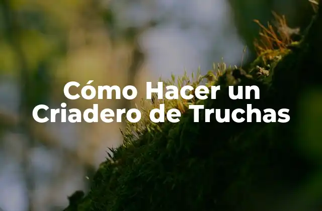 Cómo Hacer un Criadero de Truchas