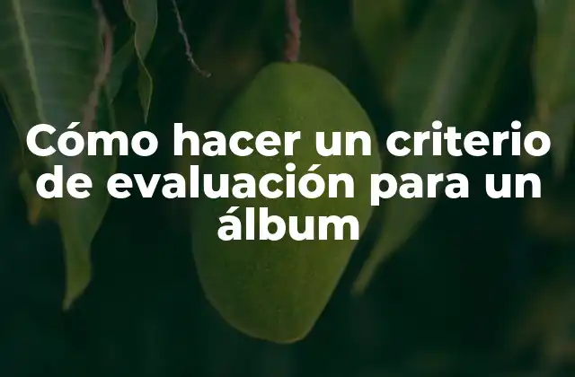 Cómo Hacer un Criterio de Evaluación para un Álbum