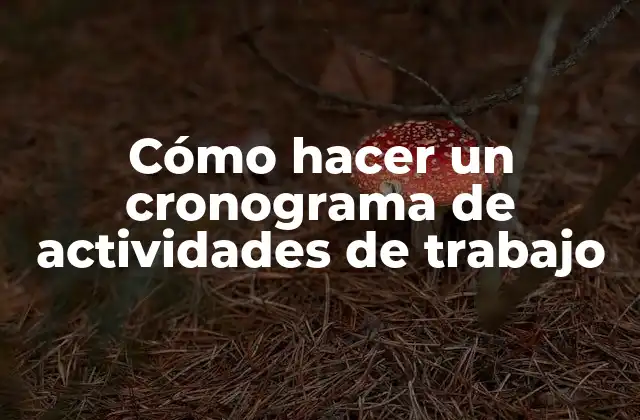 Cómo Hacer un Cronograma de Actividades de Trabajo