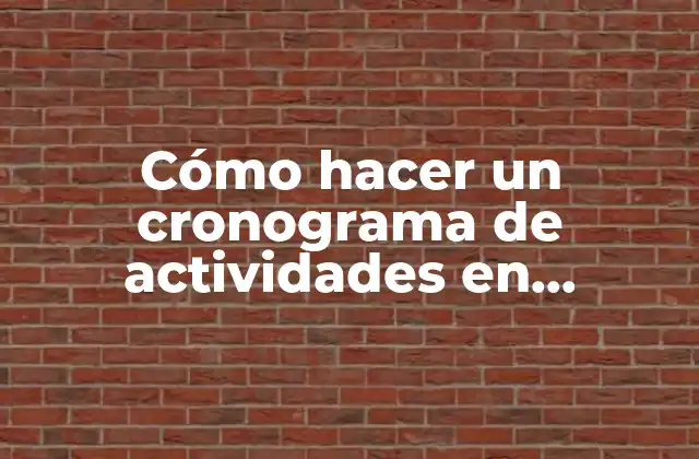 Cómo Hacer un Cronograma de Actividades en Publisher