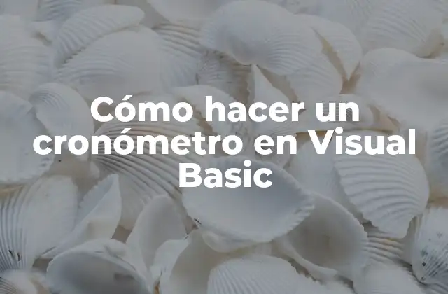 Cómo Hacer un Cronómetro en Visual Basic