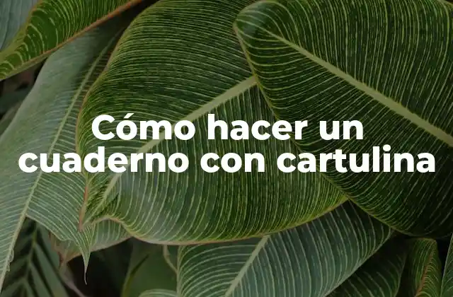 Cómo Hacer un Cuaderno con Cartulina