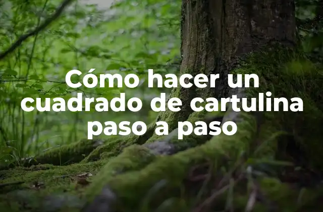 Cómo Hacer un Cuadrado de Cartulina Paso a Paso