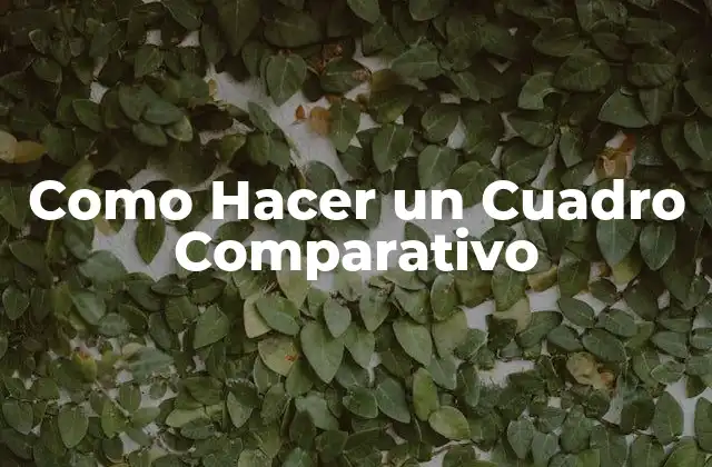 Como Hacer un Cuadro Comparativo