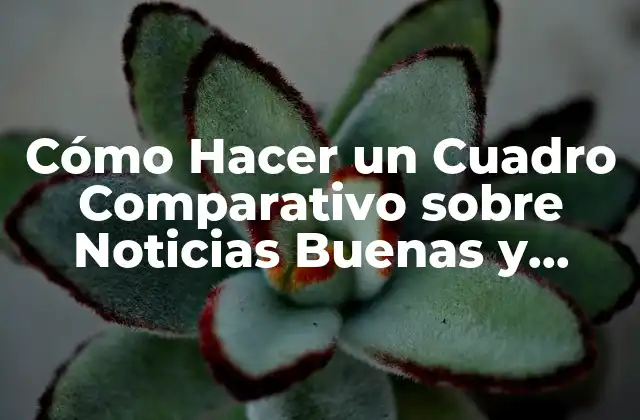Cómo Hacer un Cuadro Comparativo sobre Noticias Buenas y Malas
