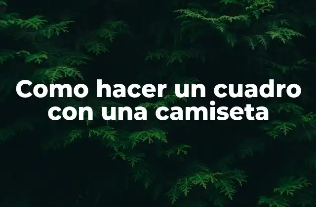 Como Hacer un Cuadro con una Camiseta