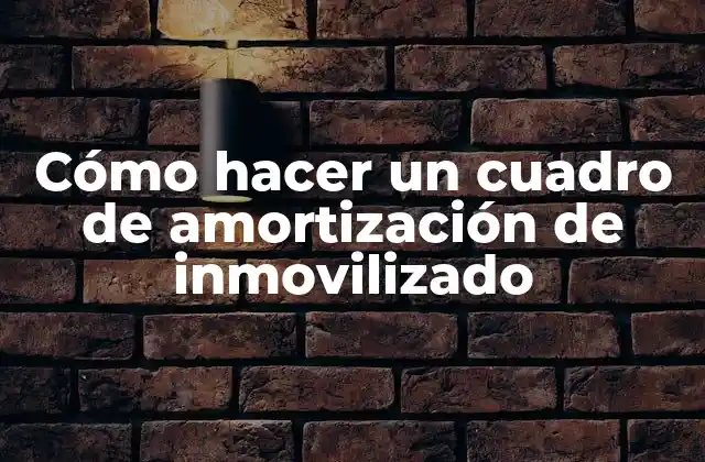 Cómo Hacer un Cuadro de Amortización de Inmovilizado