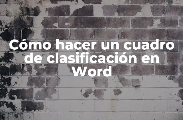 Cómo Hacer un Cuadro de Clasificación en Word